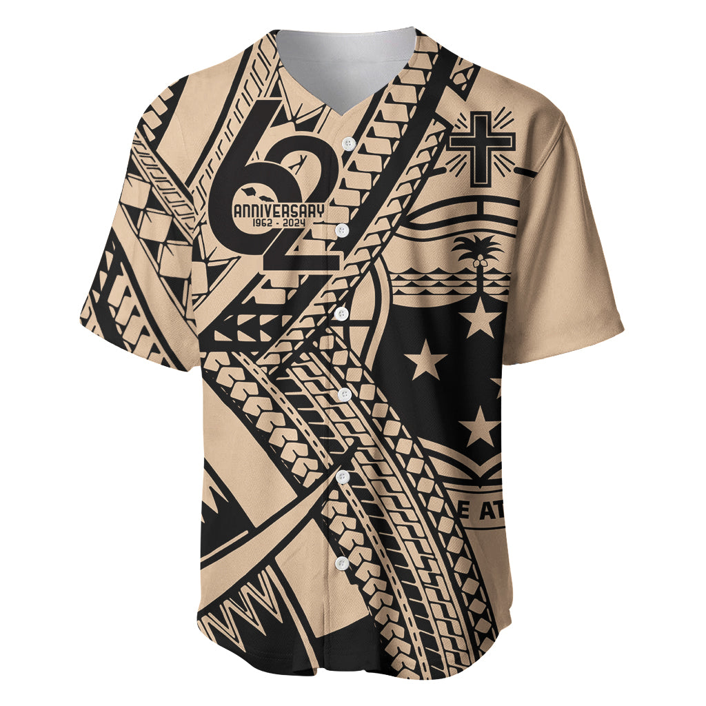 Custom Samoa Manuia le 62 Tausaga O le Tutoatasi Baseball Jersey Samoan Tatau Beige Art LT9 Beige - Polynesian Pride