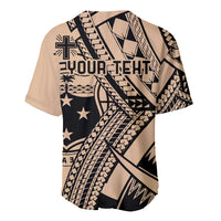 Custom Samoa Manuia le 62 Tausaga O le Tutoatasi Baseball Jersey Samoan Tatau Beige Art LT9 - Polynesian Pride