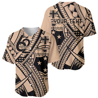 Custom Samoa Manuia le 62 Tausaga O le Tutoatasi Baseball Jersey Samoan Tatau Beige Art LT9 - Polynesian Pride