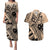 Custom Samoa Manuia le 62 Tausaga O le Tuto’atasi Couples Matching Puletasi and Hawaiian Shirt Samoan Tatau Beige Art