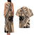 Custom Samoa Manuia le 62 Tausaga O le Tuto’atasi Couples Matching Tank Maxi Dress and Hawaiian Shirt Samoan Tatau Beige Art