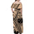 Custom Samoa Manuia le 62 Tausaga O le Tuto’atasi Family Matching Off Shoulder Maxi Dress and Hawaiian Shirt Samoan Tatau Beige Art