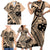 Custom Samoa Manuia le 62 Tausaga O le Tuto’atasi Family Matching Short Sleeve Bodycon Dress and Hawaiian Shirt Samoan Tatau Beige Art