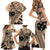 Custom Samoa Manuia le 62 Tausaga O le Tuto’atasi Family Matching Short Sleeve Bodycon Dress and Hawaiian Shirt Samoan Tatau Beige Art