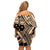 Custom Samoa Manuia le 62 Tausaga O le Tuto’atasi Off Shoulder Short Dress Samoan Tatau Beige Art