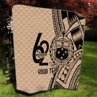Custom Samoa Manuia le 62 Tausaga O le Tutoatasi Quilt Samoan Tatau Beige Art LT9 - Polynesian Pride