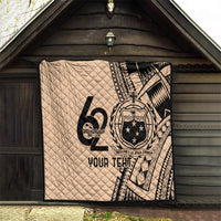 Custom Samoa Manuia le 62 Tausaga O le Tutoatasi Quilt Samoan Tatau Beige Art LT9 - Polynesian Pride