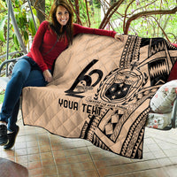 Custom Samoa Manuia le 62 Tausaga O le Tutoatasi Quilt Samoan Tatau Beige Art LT9 - Polynesian Pride