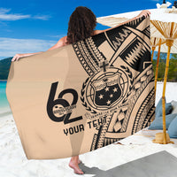 Custom Samoa Manuia le 62 Tausaga O le Tutoatasi Sarong Samoan Tatau Beige Art LT9 One Size 44 x 66 inches Beige - Polynesian Pride