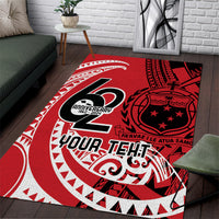 Custom Samoa Manuia le 62 Tausaga O le Tutoatasi Area Rug Samoan Tatau Red Art LT9 Red - Polynesian Pride