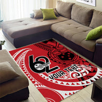 Custom Samoa Manuia le 62 Tausaga O le Tutoatasi Area Rug Samoan Tatau Red Art LT9 - Polynesian Pride