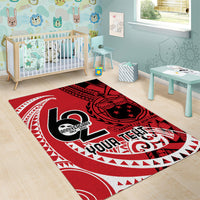 Custom Samoa Manuia le 62 Tausaga O le Tutoatasi Area Rug Samoan Tatau Red Art LT9 - Polynesian Pride