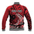 Custom Samoa Manuia le 62 Tausaga O le Tuto’atasi Baseball Jacket Samoan Tatau Red Art