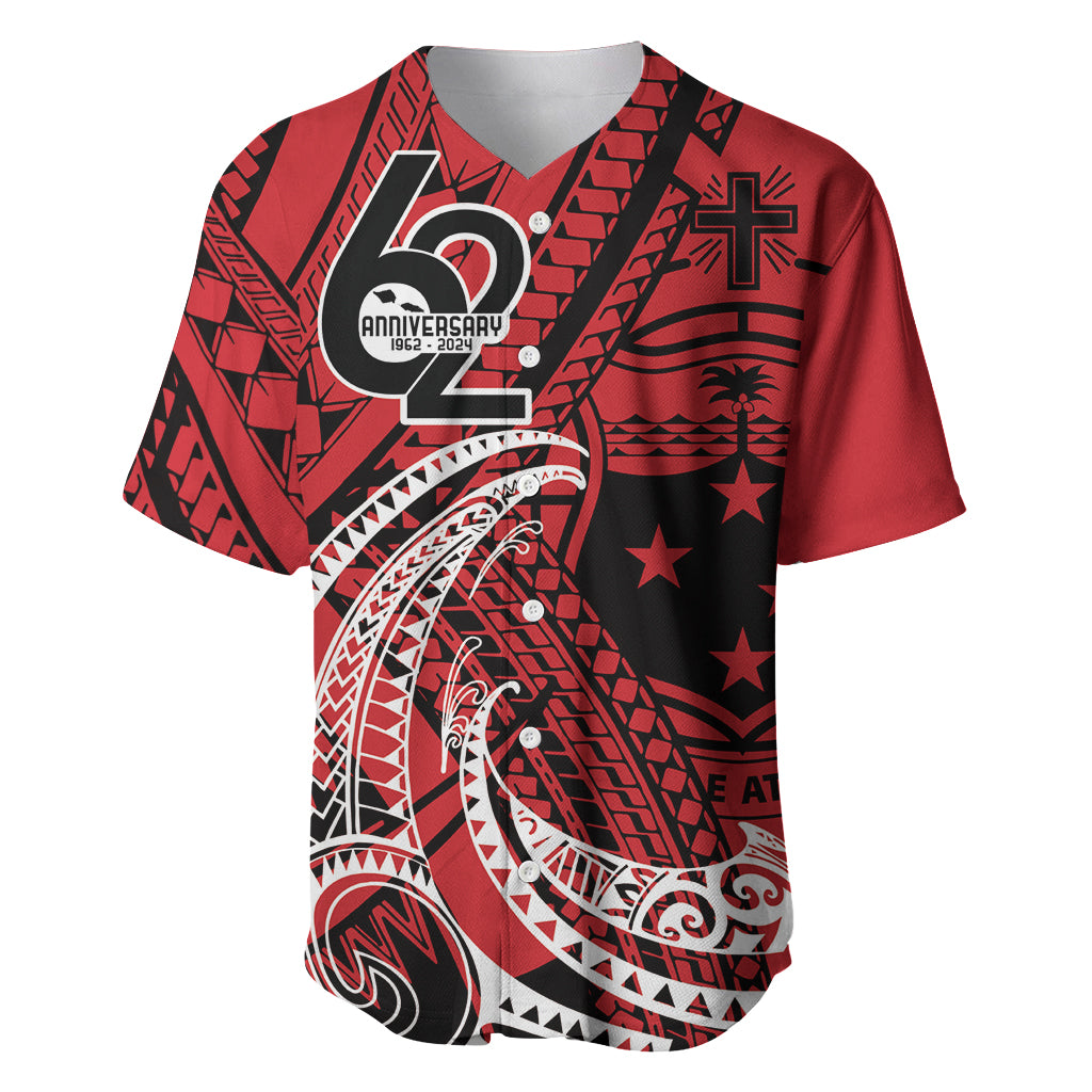 Custom Samoa Manuia le 62 Tausaga O le Tutoatasi Baseball Jersey Samoan Tatau Red Art LT9 Red - Polynesian Pride