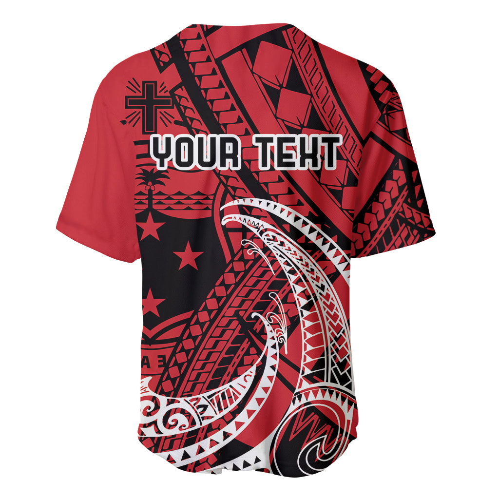 Custom Samoa Manuia le 62 Tausaga O le Tutoatasi Baseball Jersey Samoan Tatau Red Art LT9 - Polynesian Pride
