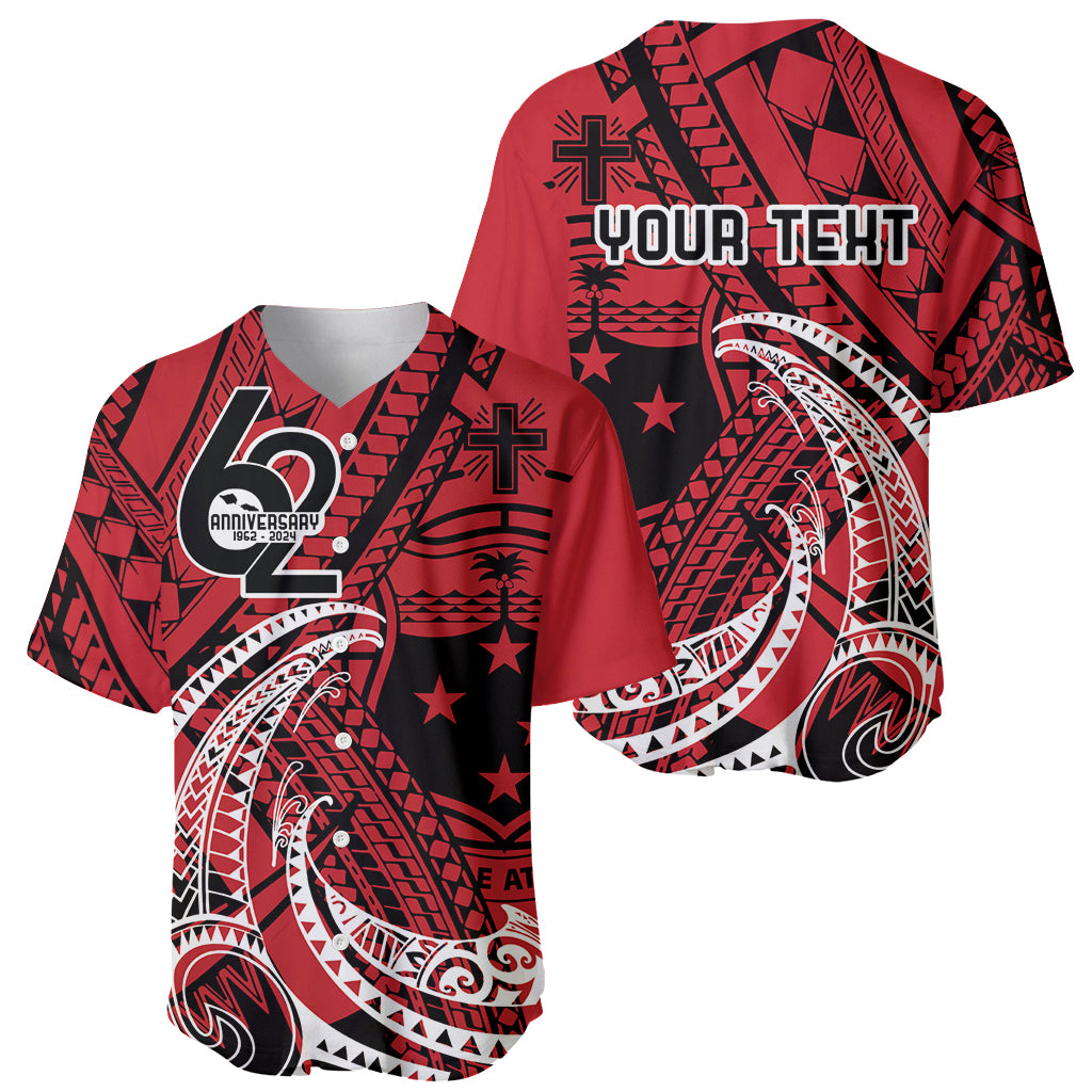 Custom Samoa Manuia le 62 Tausaga O le Tutoatasi Baseball Jersey Samoan Tatau Red Art LT9 - Polynesian Pride