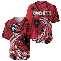 Custom Samoa Manuia le 62 Tausaga O le Tutoatasi Baseball Jersey Samoan Tatau Red Art LT9 - Polynesian Pride