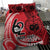 Custom Samoa Manuia le 62 Tausaga O le Tuto’atasi Bedding Set Samoan Tatau Red Art