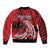 Custom Samoa Manuia le 62 Tausaga O le Tuto’atasi Bomber Jacket Samoan Tatau Red Art