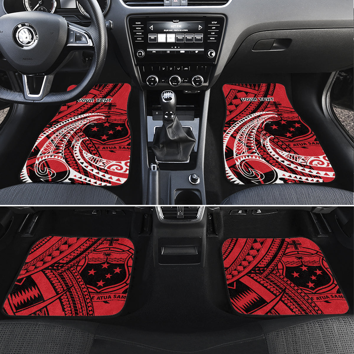 Custom Samoa Manuia le 62 Tausaga O le Tutoatasi Car Mats Samoan Tatau Red Art LT9 Set 4pcs Red - Polynesian Pride