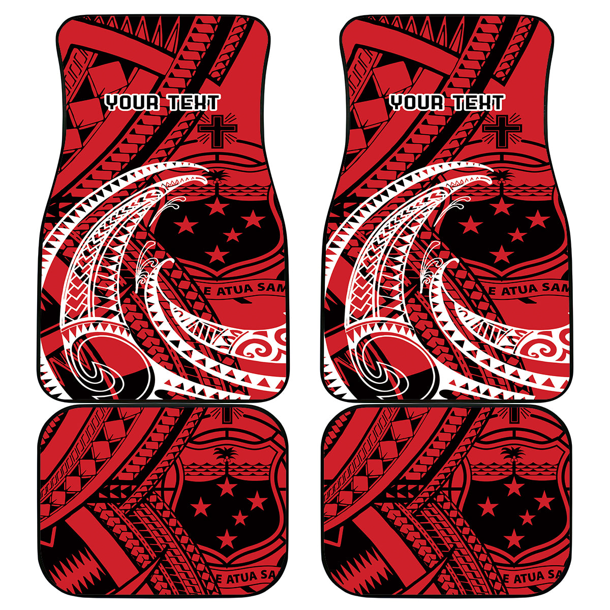 Custom Samoa Manuia le 62 Tausaga O le Tutoatasi Car Mats Samoan Tatau Red Art LT9 - Polynesian Pride