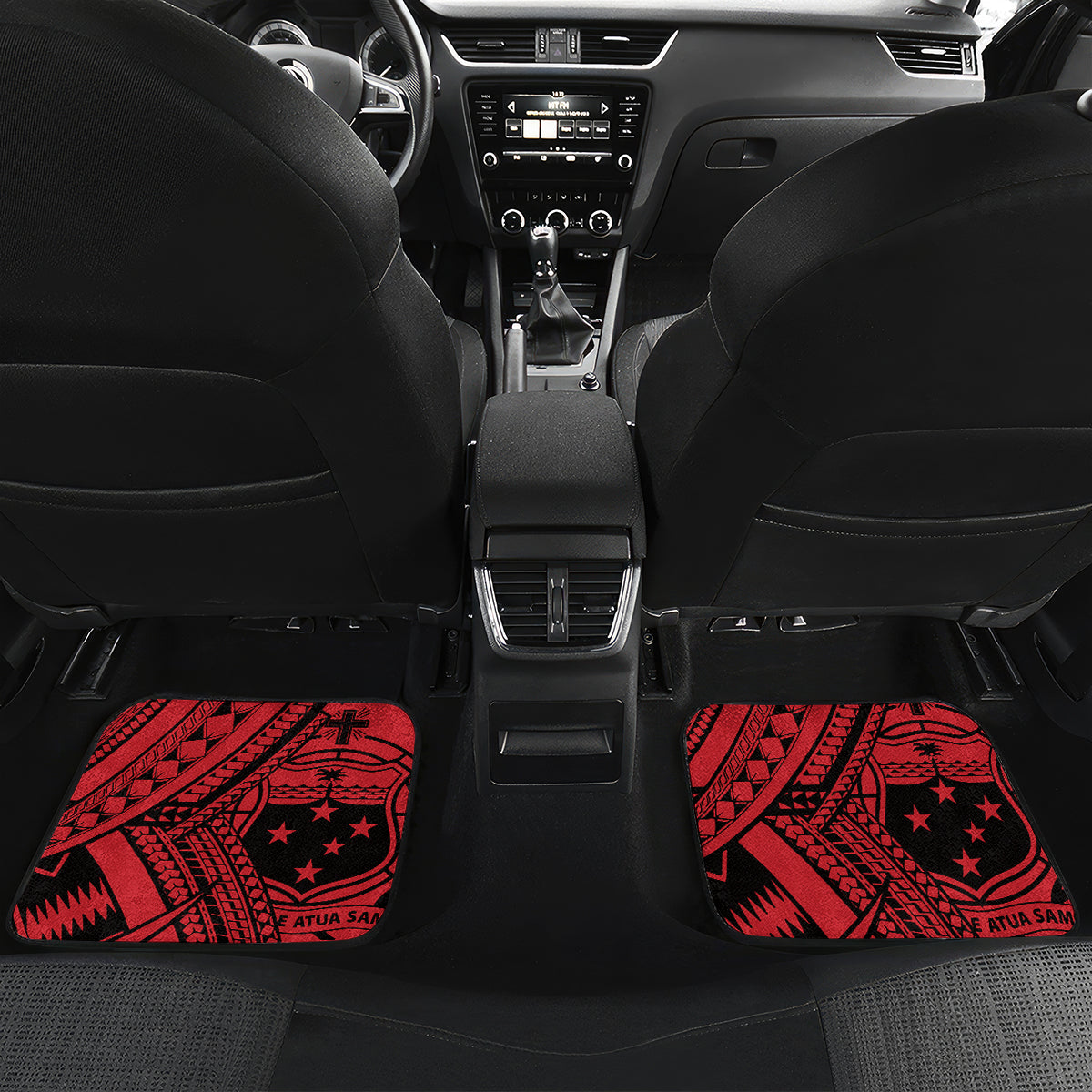 Custom Samoa Manuia le 62 Tausaga O le Tutoatasi Car Mats Samoan Tatau Red Art LT9 Set 2pcs - Back Red - Polynesian Pride