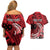 Custom Samoa Manuia le 62 Tausaga O le Tuto’atasi Couples Matching Off Shoulder Short Dress and Hawaiian Shirt Samoan Tatau Red Art