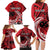 Custom Samoa Manuia le 62 Tausaga O le Tuto’atasi Family Matching Long Sleeve Bodycon Dress and Hawaiian Shirt Samoan Tatau Red Art