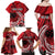 Custom Samoa Manuia le 62 Tausaga O le Tuto’atasi Family Matching Off Shoulder Maxi Dress and Hawaiian Shirt Samoan Tatau Red Art