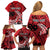 Custom Samoa Manuia le 62 Tausaga O le Tuto’atasi Family Matching Off Shoulder Short Dress and Hawaiian Shirt Samoan Tatau Red Art