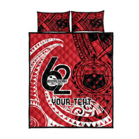Custom Samoa Manuia le 62 Tausaga O le Tutoatasi Quilt Bed Set Samoan Tatau Red Art LT9 - Polynesian Pride