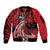 Custom Samoa Manuia le 62 Tausaga O le Tuto’atasi Sleeve Zip Bomber Jacket Samoan Tatau Red Art