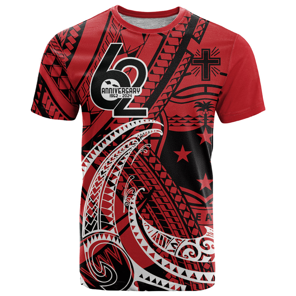 Custom Samoa Manuia le 62 Tausaga O le Tutoatasi T Shirt Samoan Tatau Red Art LT9 Red - Polynesian Pride
