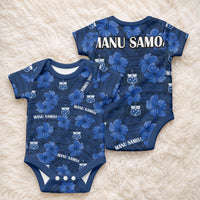 Manu Samoa Rugby Baby Onesie Polynesian Style With Hibiscus LT9 - Polynesian Pride