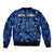 Manu Samoa Rugby Sleeve Zip Bomber Jacket Polynesian Style With Hibiscus LT9 - Polynesian Pride