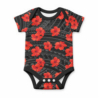 Polynesian Pride Hawaii Style With Hibiscus Baby Onesie Black LT9 Black - Polynesian Pride