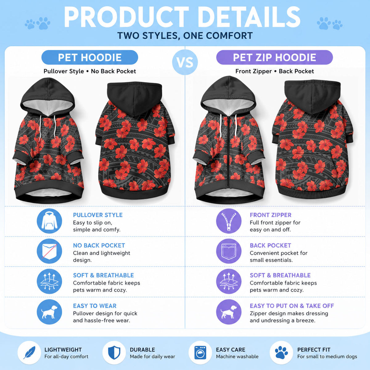 Polynesian Pride Hawaii Style With Hibiscus Pet Hoodie Black LT9 - Polynesian Pride