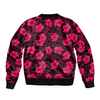 Polynesian Pride Hawaii Style With Hibiscus Sleeve Zip Bomber Jacket Pink LT9 - Polynesian Pride