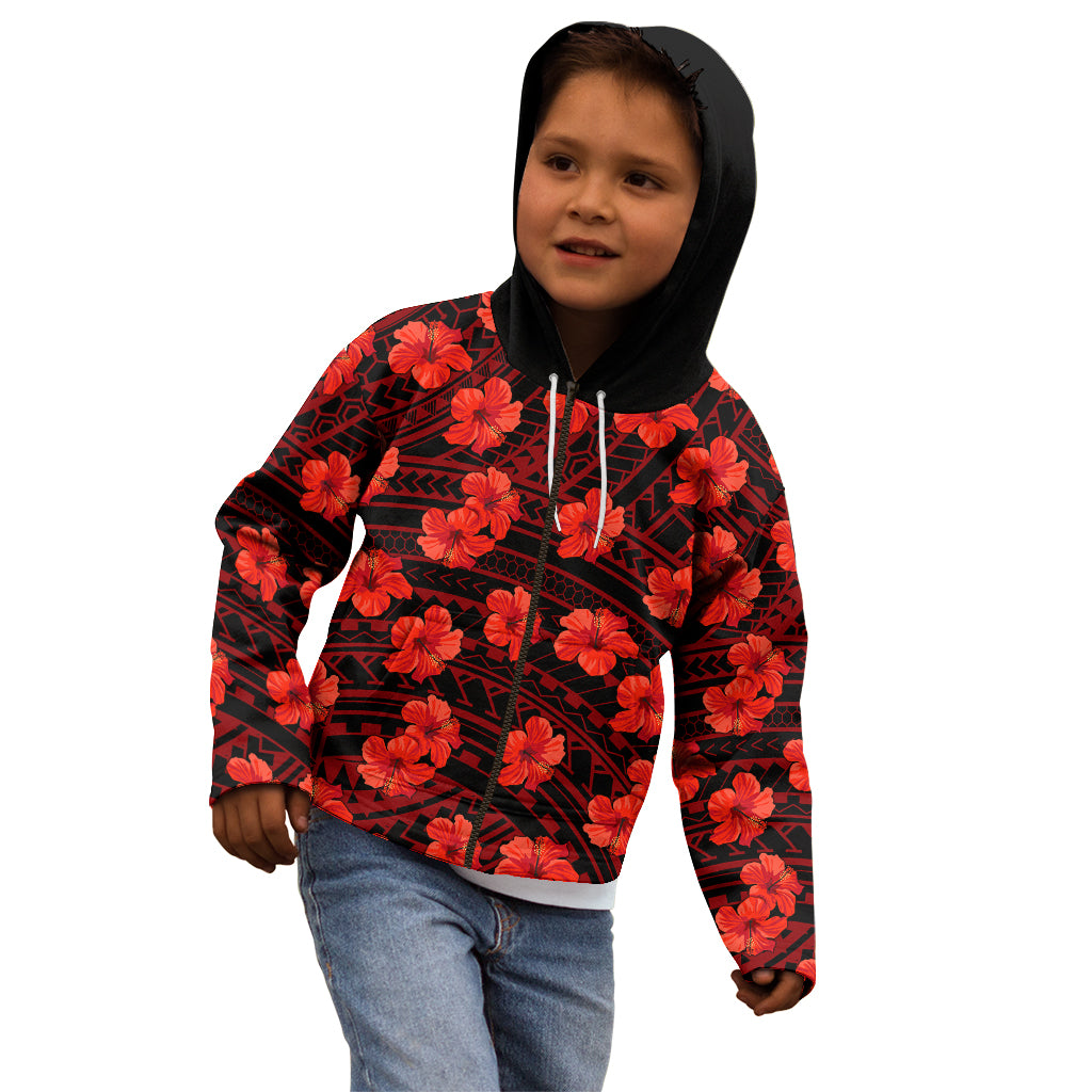 Polynesian Pride Hawaii Style With Hibiscus Kid Hoodie Red LT9 - Polynesian Pride