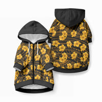 Polynesian Pride Hawaii Style With Hibiscus Pet Hoodie Yellow LT9 Zip-up Yellow - Polynesian Pride