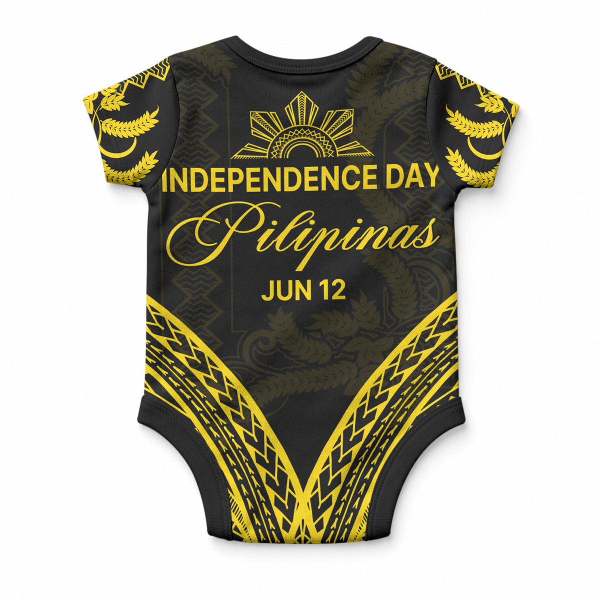 Philippines Independence Day Baby Onesie Pechera With Side Barong Patterns LT9 - Polynesian Pride