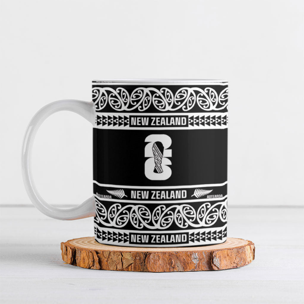 New Zealand Football White Fern Supporter Ceramic Mug LT9 Black - Polynesian Pride