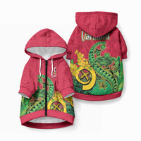 Vanuatu Islands Pet Hoodie Polynesian Tattoo and Sea Turtle LT9 Zip-up Green - Polynesian Pride