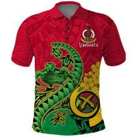 Custom Vanuatu Islands Polo Shirt Polynesian Tattoo and Sea Turtle LT9 Green - Polynesian Pride