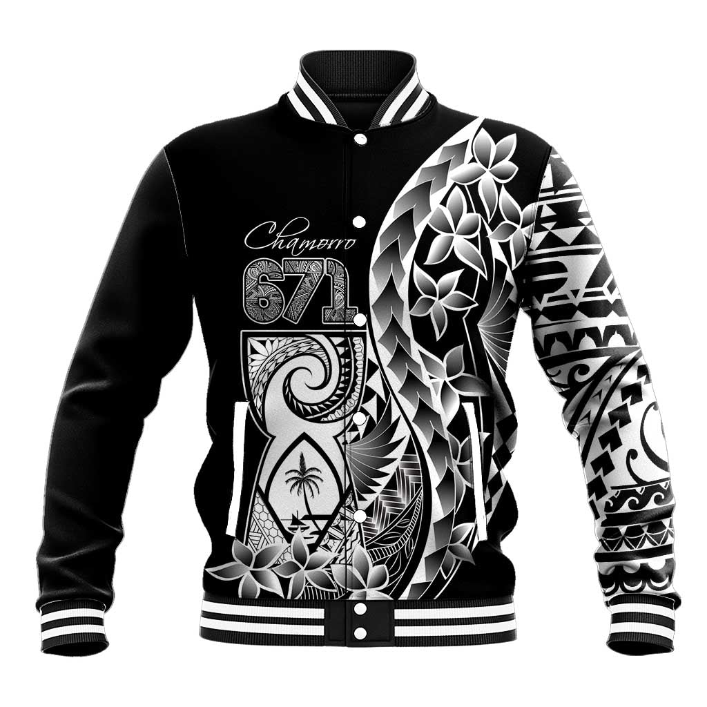 671 Guam Personalised Baseball Jacket Latte Stone Tribal LT9 Unisex Black - Polynesian Pride
