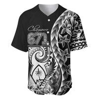 671 Guam Personalised Baseball Jersey Latte Stone Tribal LT9 Black - Polynesian Pride