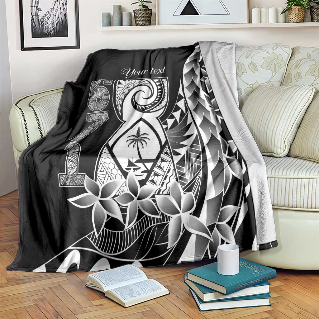 671 Guam Personalised Blanket Latte Stone Tribal LT9 Black - Polynesian Pride