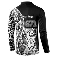 671 Guam Personalised Button Sweatshirt Latte Stone Tribal LT9 - Polynesian Pride