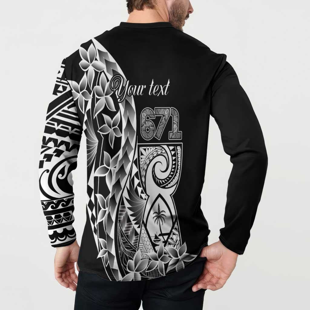 671 Guam Personalised Button Sweatshirt Latte Stone Tribal LT9 - Polynesian Pride