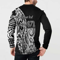 671 Guam Personalised Button Sweatshirt Latte Stone Tribal LT9 - Polynesian Pride